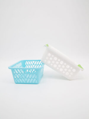 Ceste Forate Azzurra e Bianca L15xH10xP21cm - 1 Pezzo