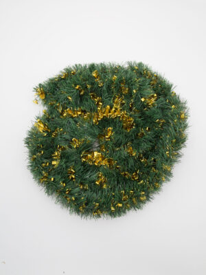 Ghirlanda Natalizia Verde e Oro - 2 Pezzi