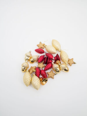 Decorazioni Albero di Natale Oro e Rossa - 1 Pezzo